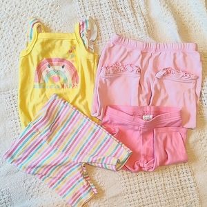 "Color Me Happy" Size 6-9 Month Bundle Pants Onesie Pink Rainbow